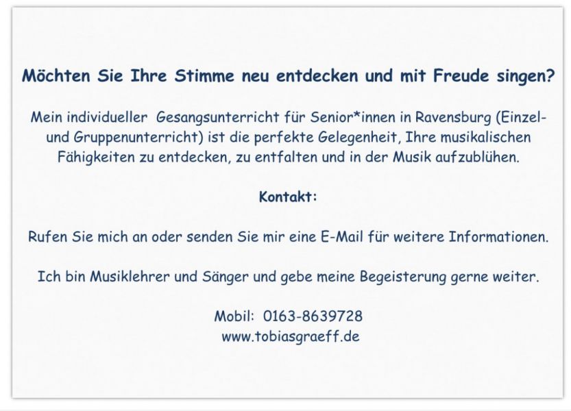 Singen für Senior*innen